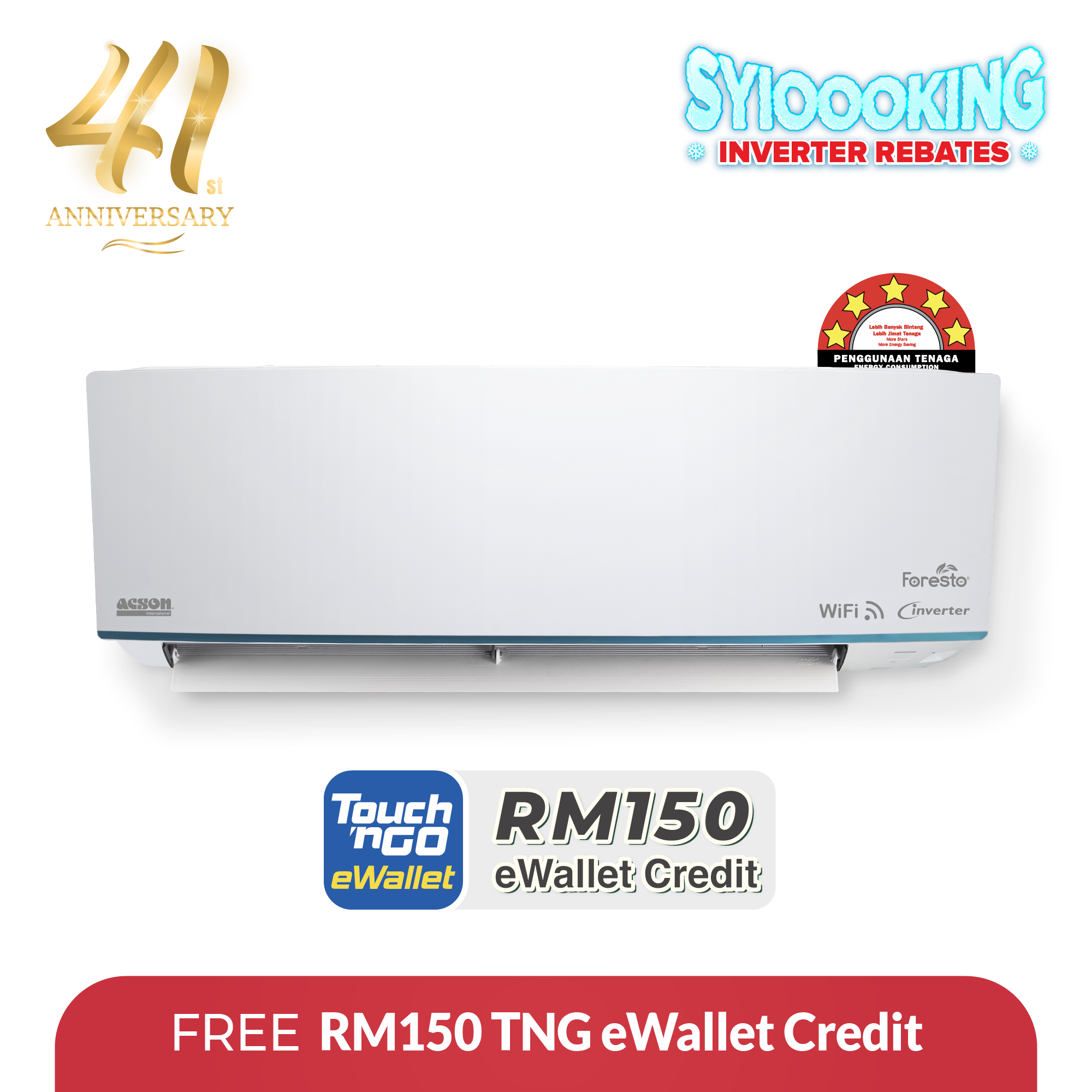 AVORY Premium Inverter (1.0HP) Air Conditioner R32 WiFi