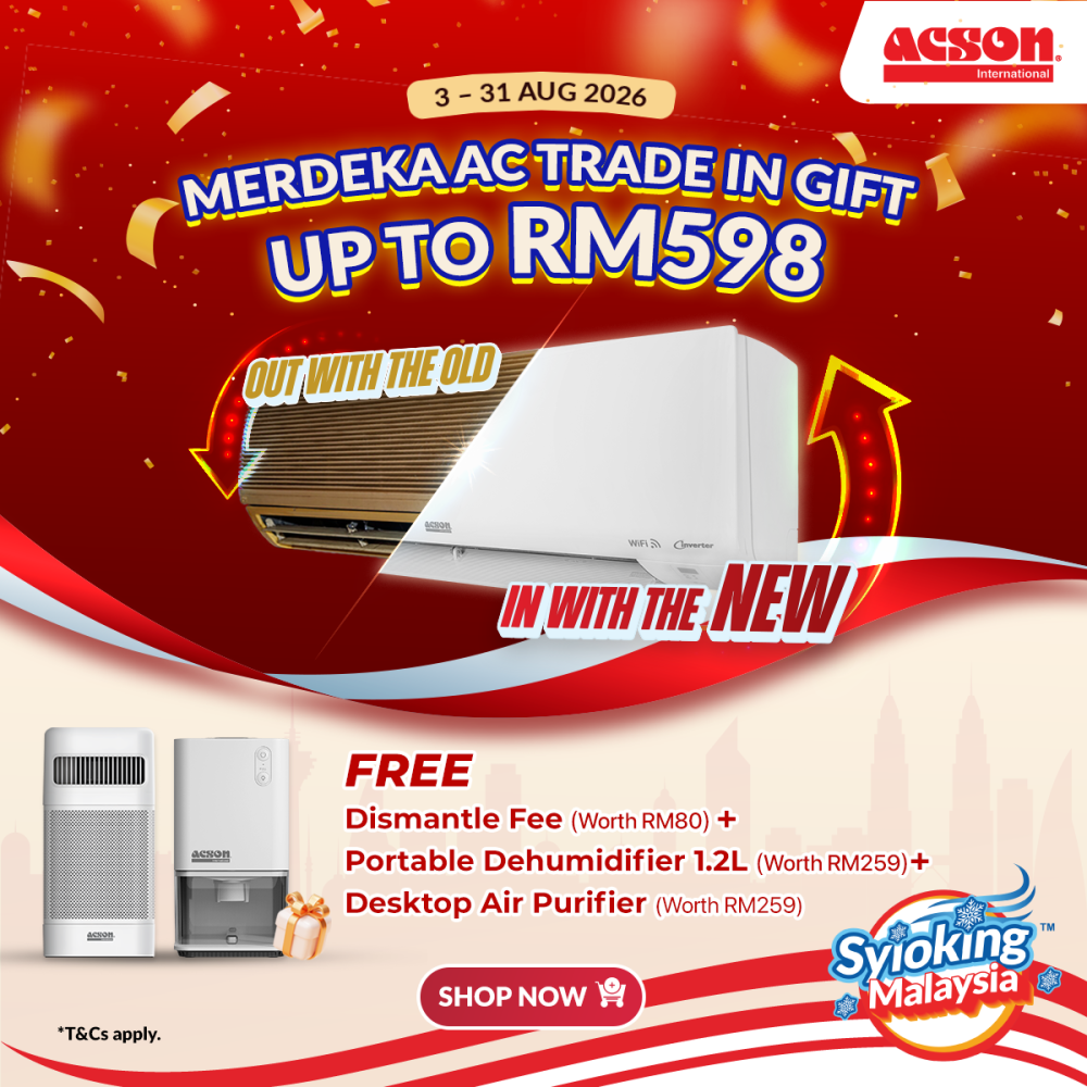 Acson Merdeka Spcial Air Cond Trade In Gift AVORY Premium Inverter (2.5HP) Air Conditioner R32 WiFi