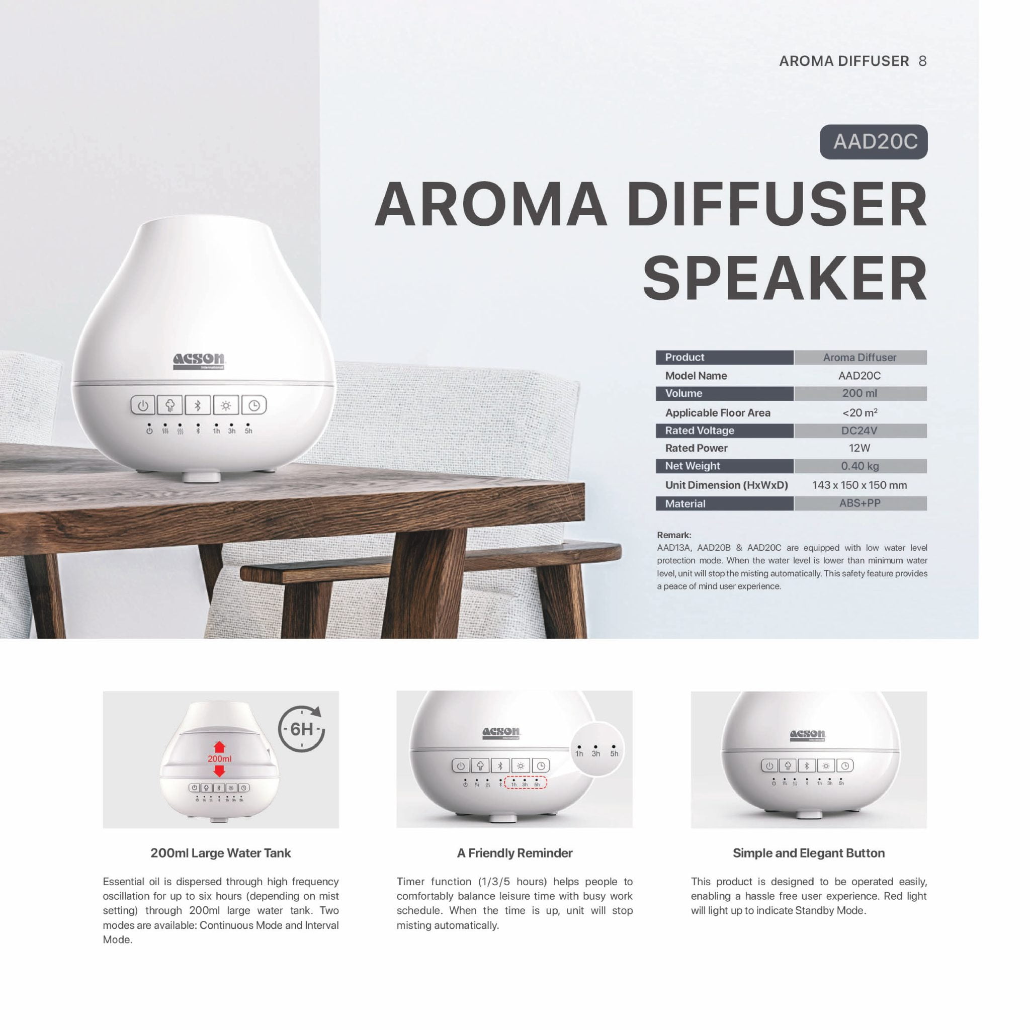 Aroma Diffuser Speaker (200ml) Acson Online Store