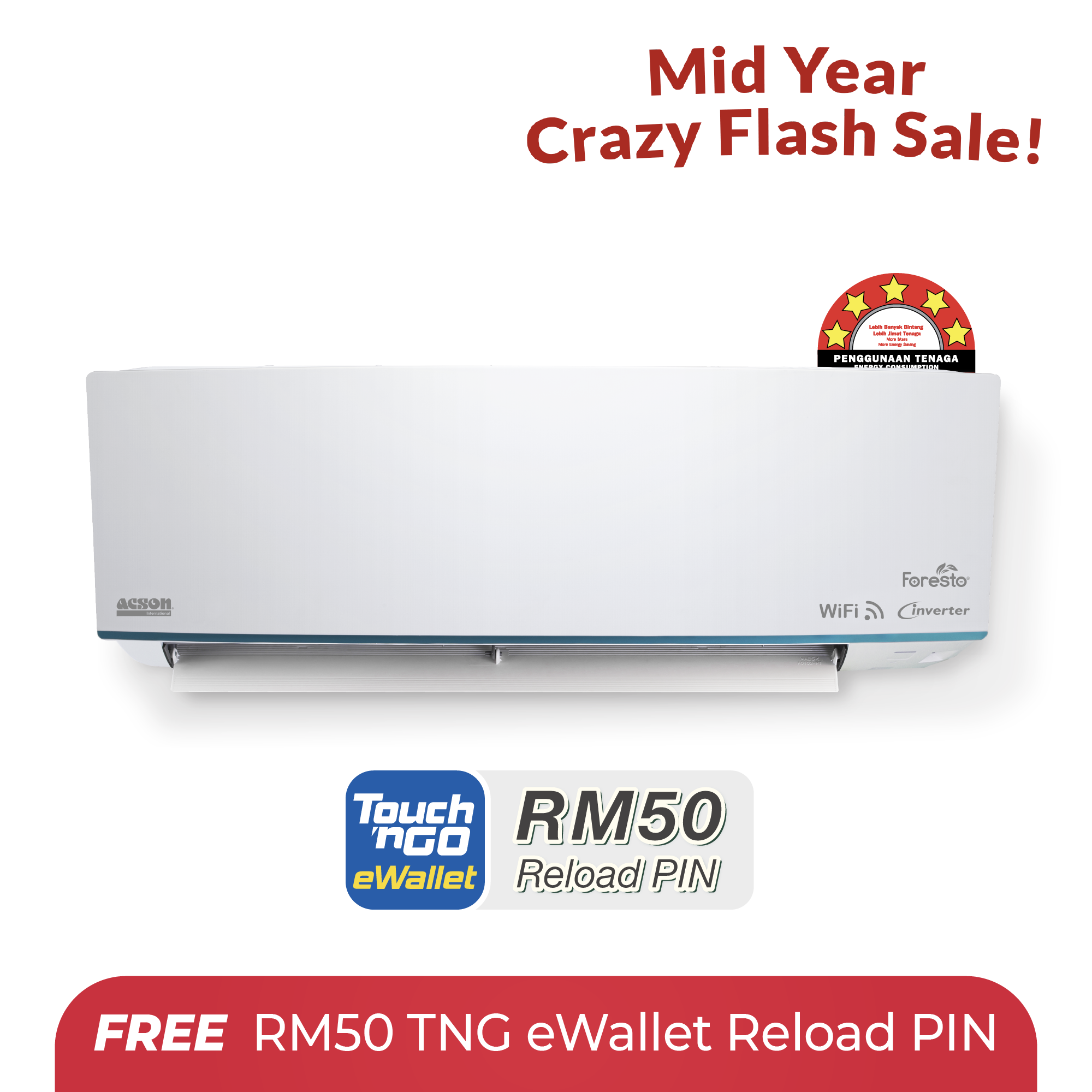 AVORY Premium Inverter (1.0HP) Air Conditioner R32 WiFi