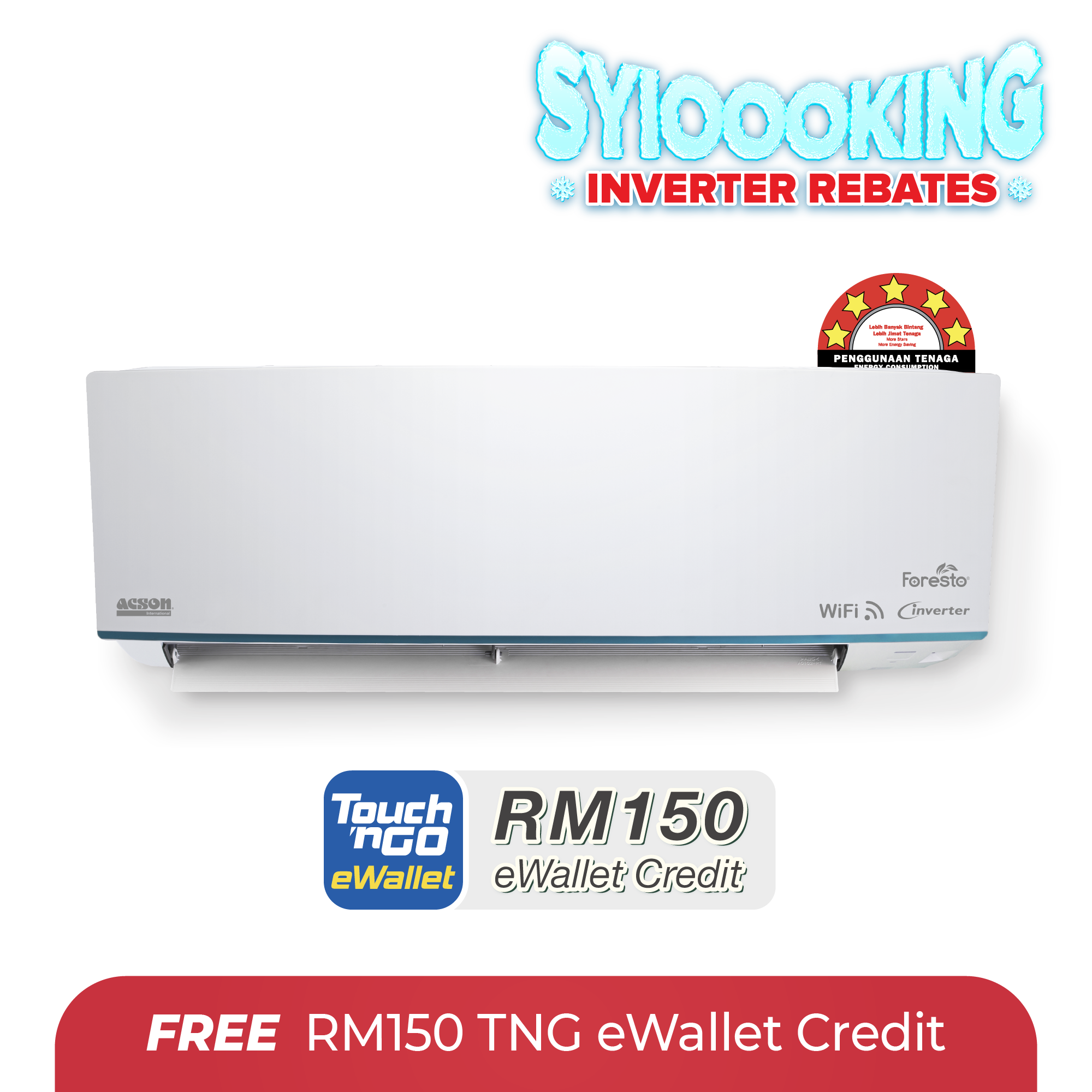 AVORY Premium Inverter (1.0HP) Air Conditioner R32 WiFi