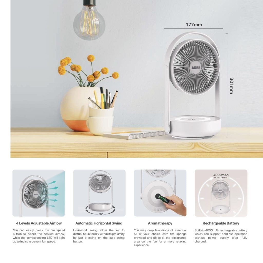 3 In 1 USB Table Fan Acson Online Store