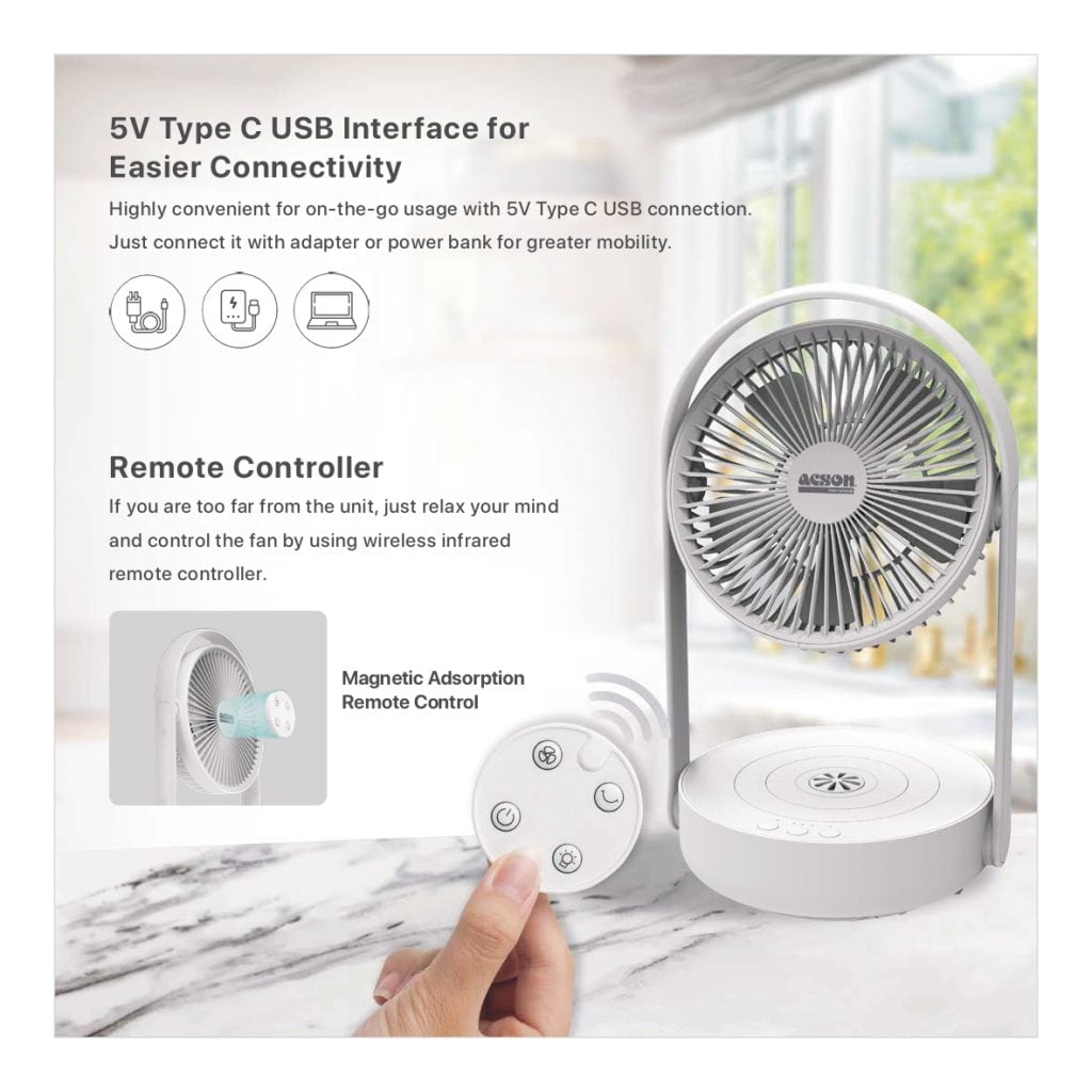 3 In 1 USB Table Fan Acson Online Store
