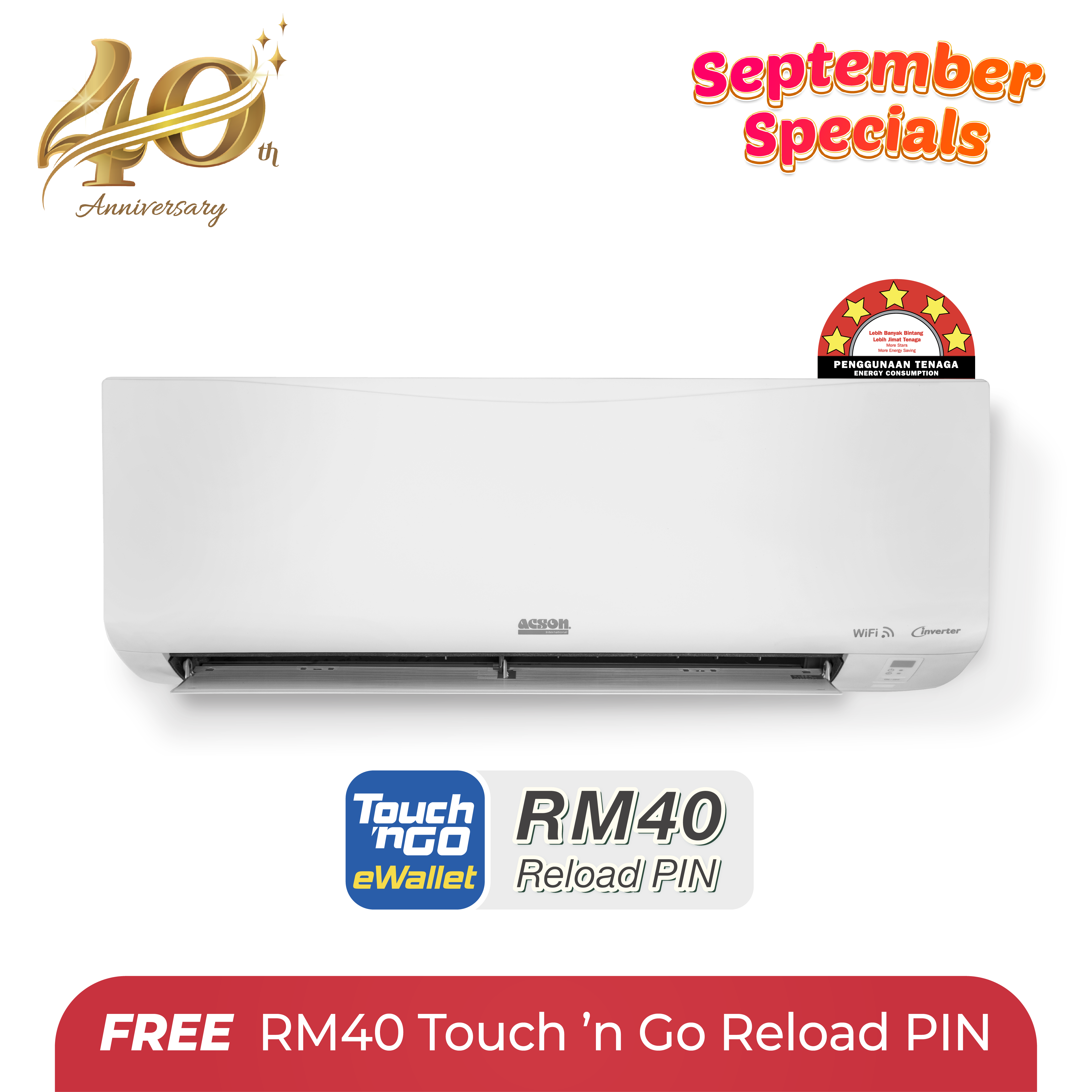 REINO+ Inverter (1.0HP) Air Conditioner R32 WiFi