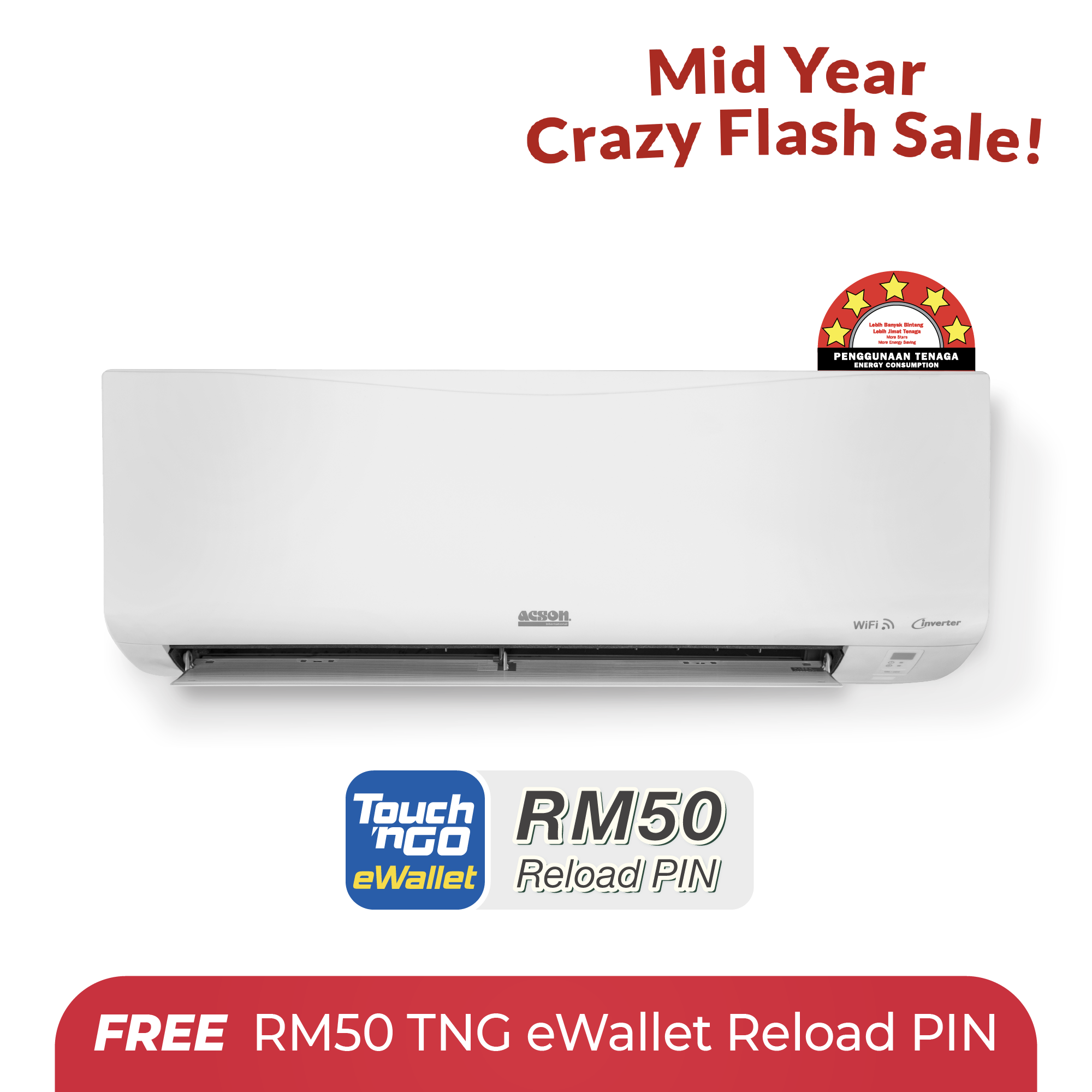 REINO+ Inverter (1.0HP) Air Conditioner R32 WiFi