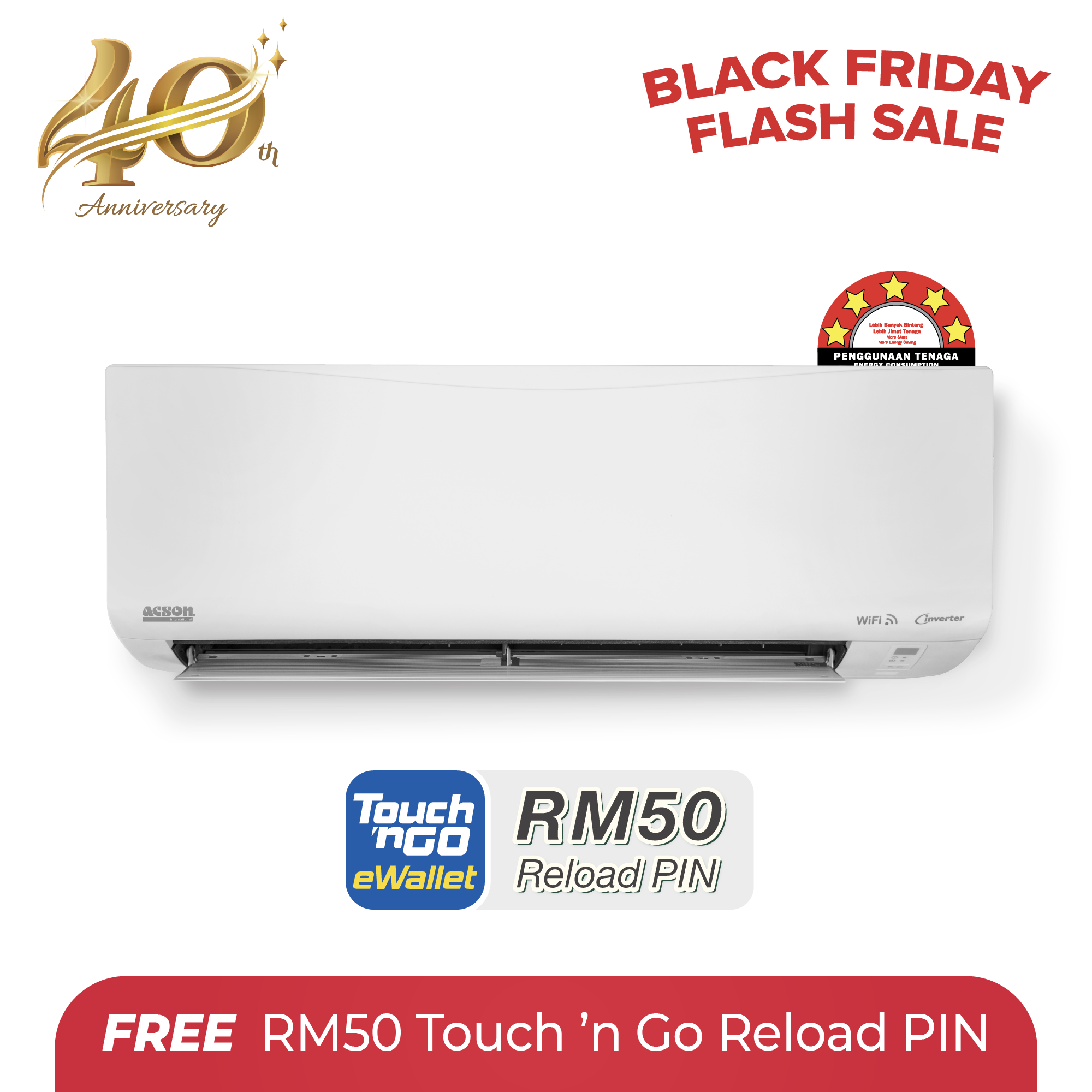 REINO Inverter (2.5HP) Air Conditioner R32 WiFi