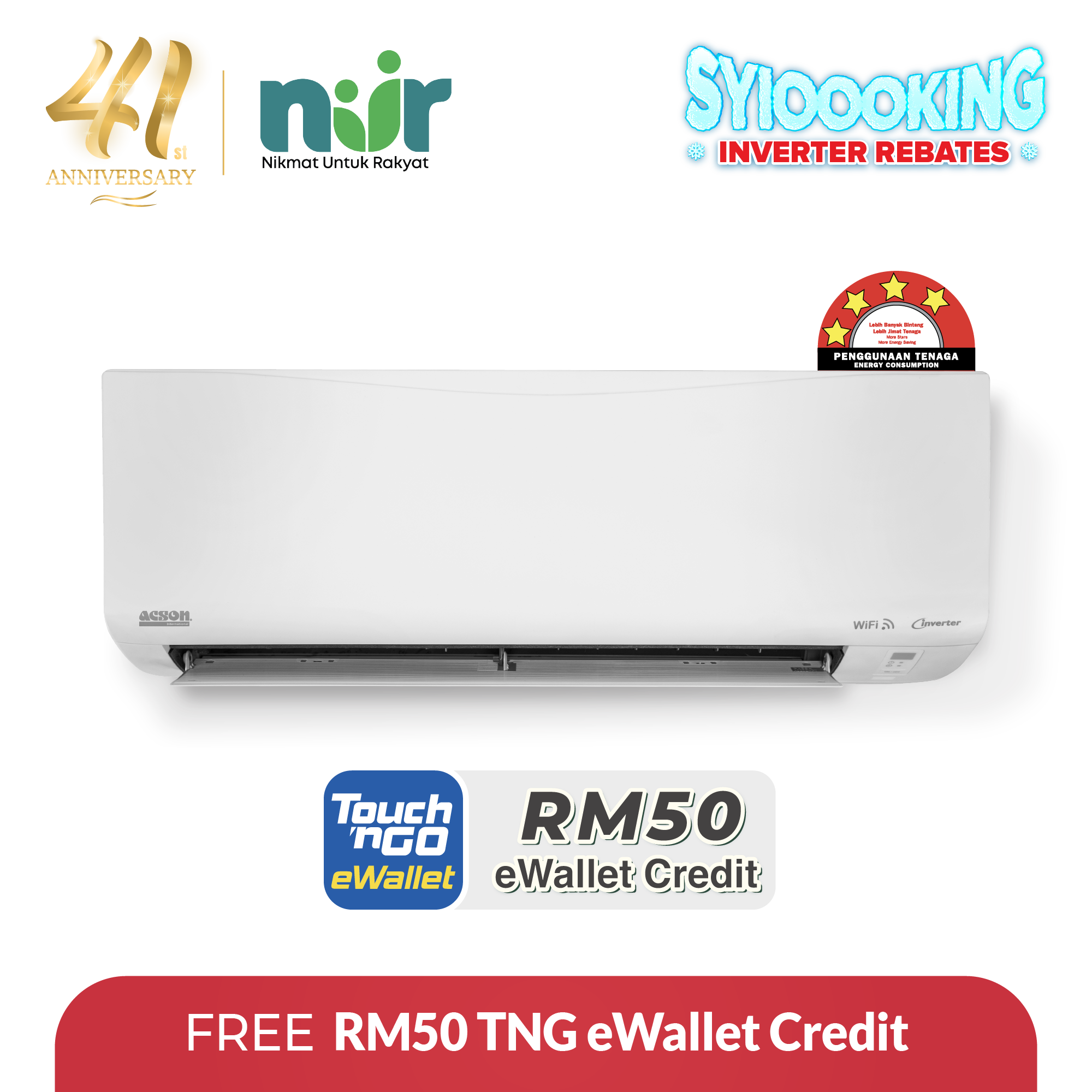 REINO Inverter (1.0HP) Air Conditioner R32 WiFi