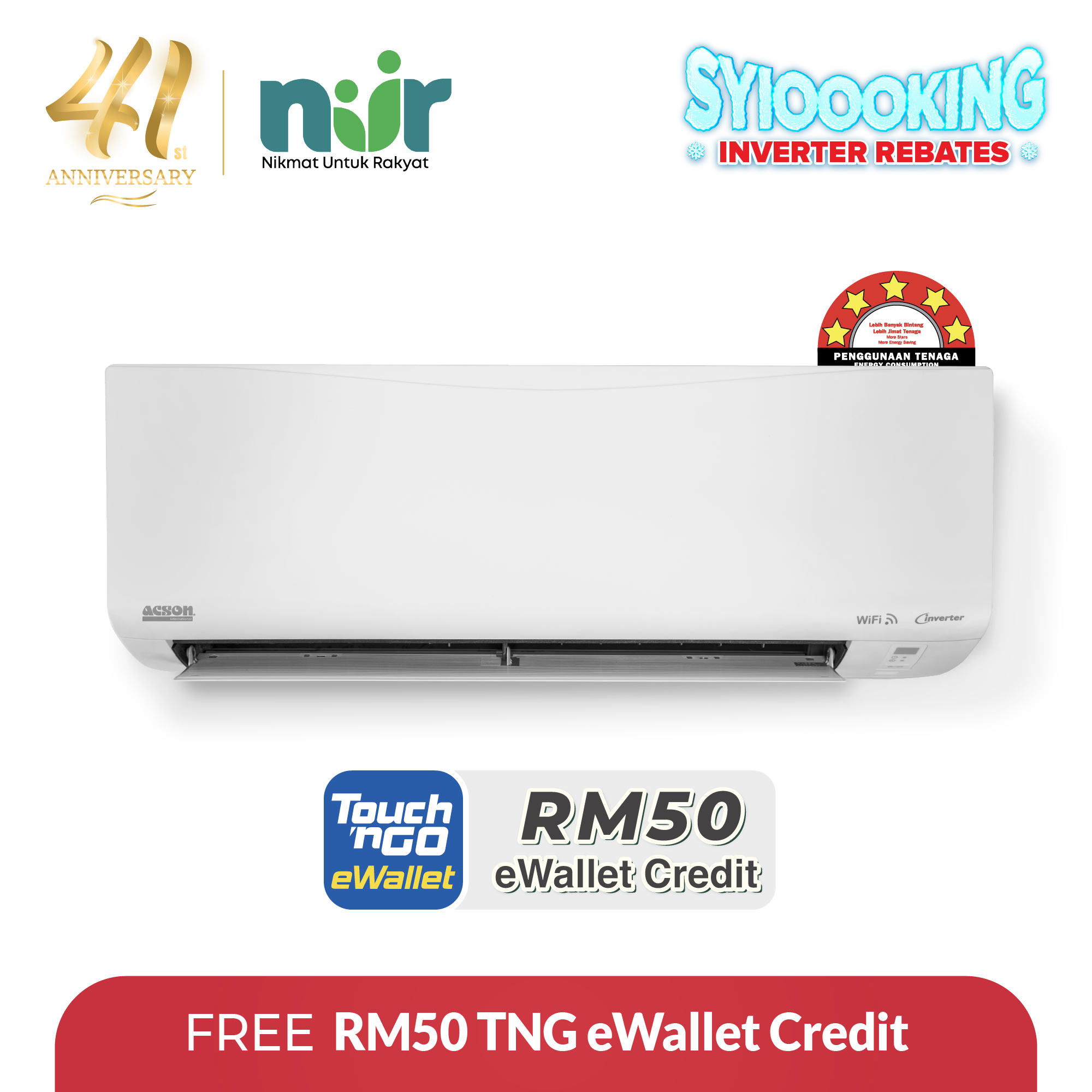 REINO Inverter (2.5HP) Air Conditioner R32 WiFi