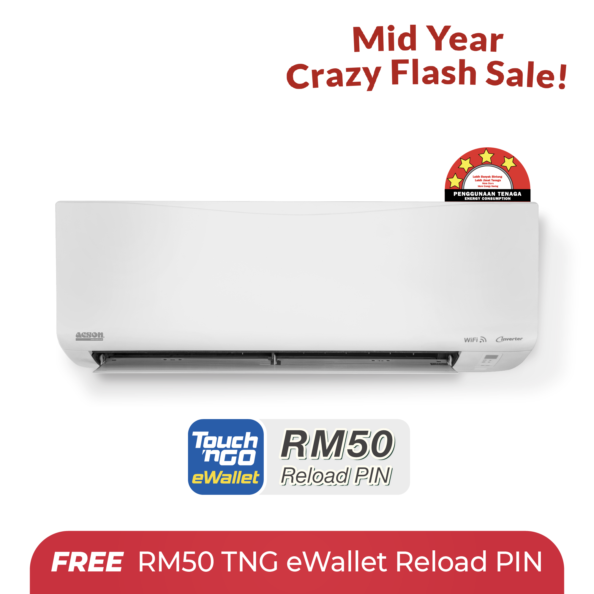 REINO Inverter (1.0HP) Air Conditioner R32 WiFi