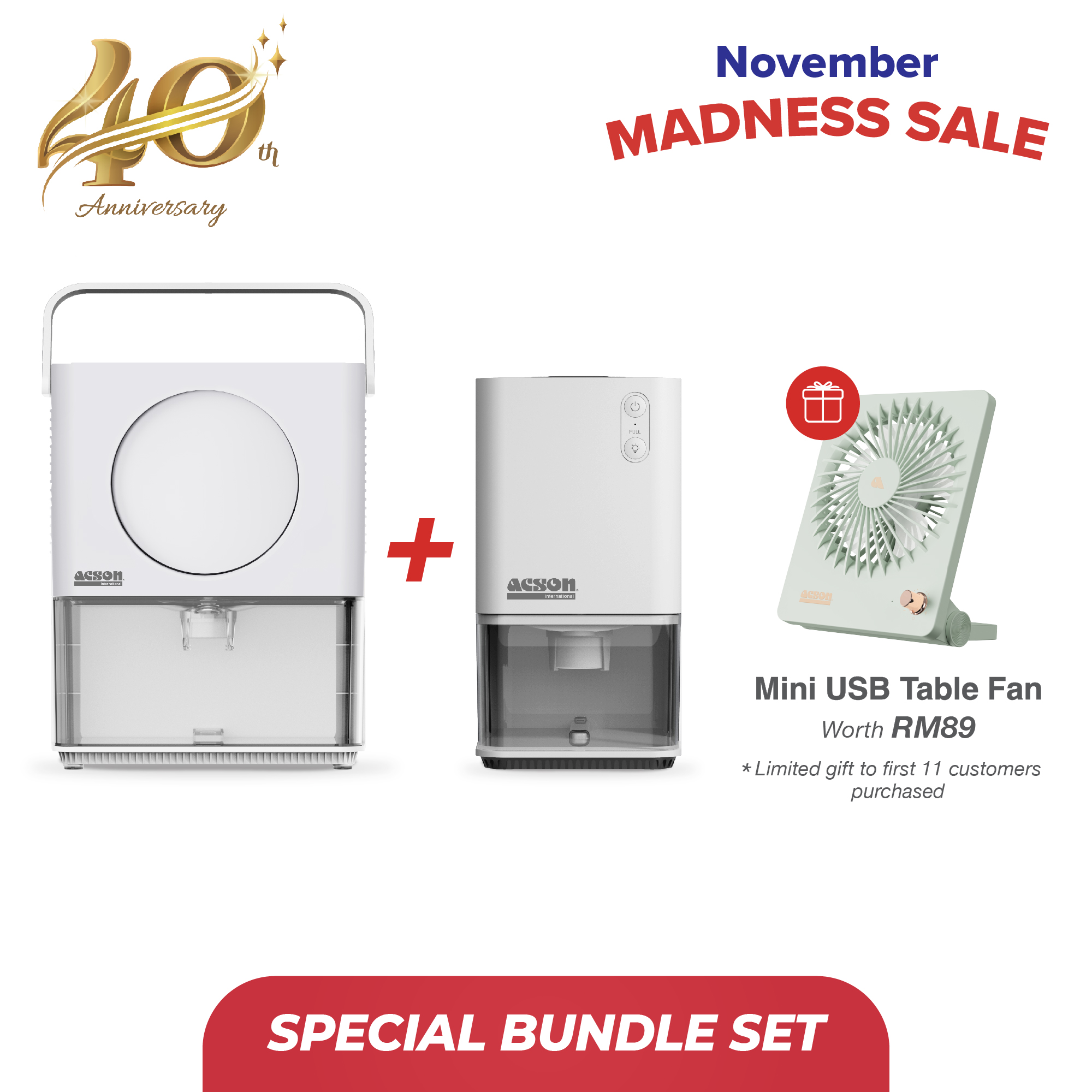 Bundle set - Dehumidifier + Portable Dehumidifier