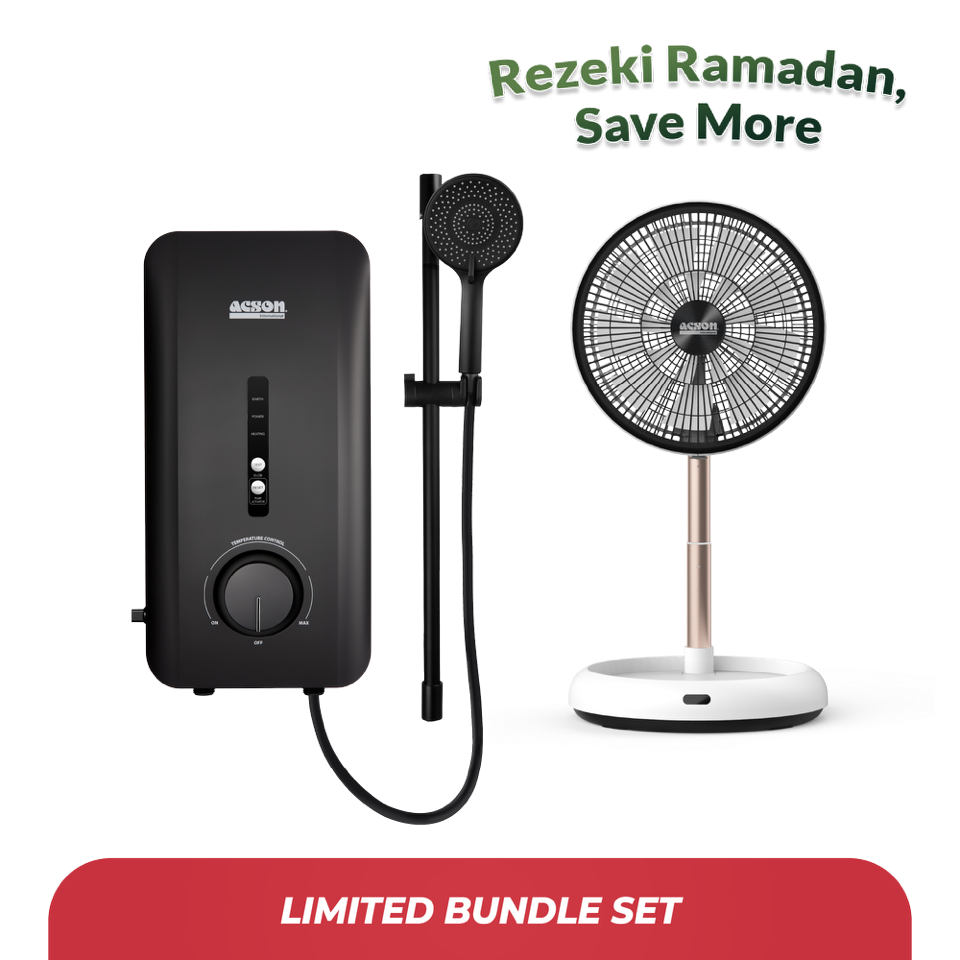 Bundle Set - Water Heater (DC Pump Series) + Foldable Floor Fan