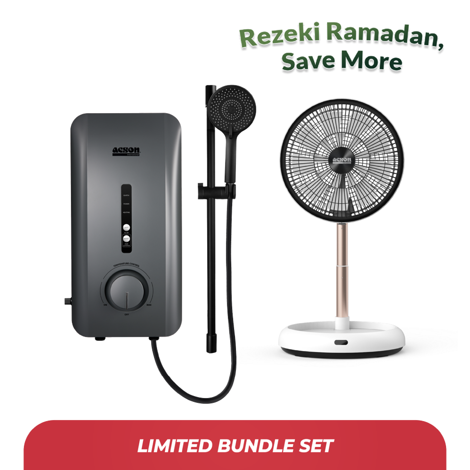 Bundle Set - Water Heater (DC Pump Series) + Foldable Floor Fan