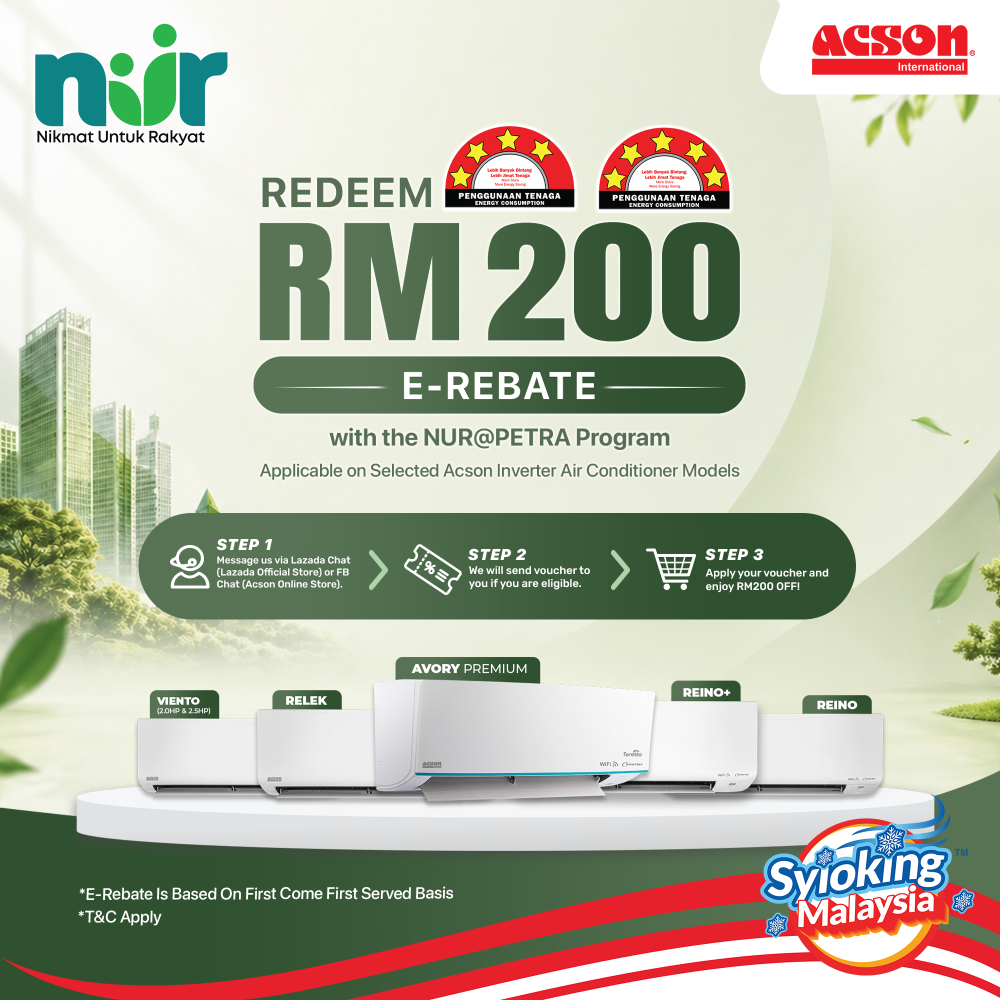 Acson-NUR-(FB)step REINO+ Inverter (1.5HP) Air Conditioner R32 WiFi