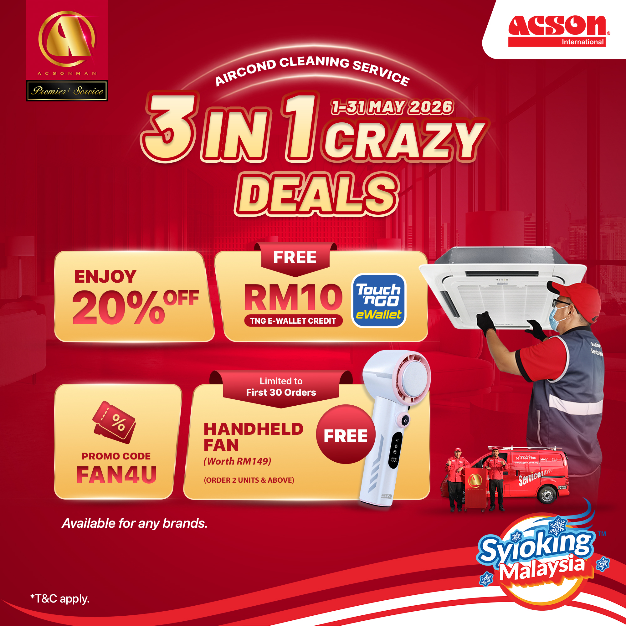 Cleaning Service - Ceiling Cassette (Indoor Unit Only)